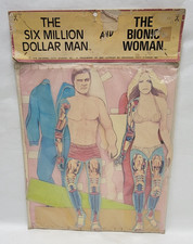 Vintage 1978 THE SIX MILLION DOLLAR MAN & BIONIC WOMAN Paper Dolls in Package