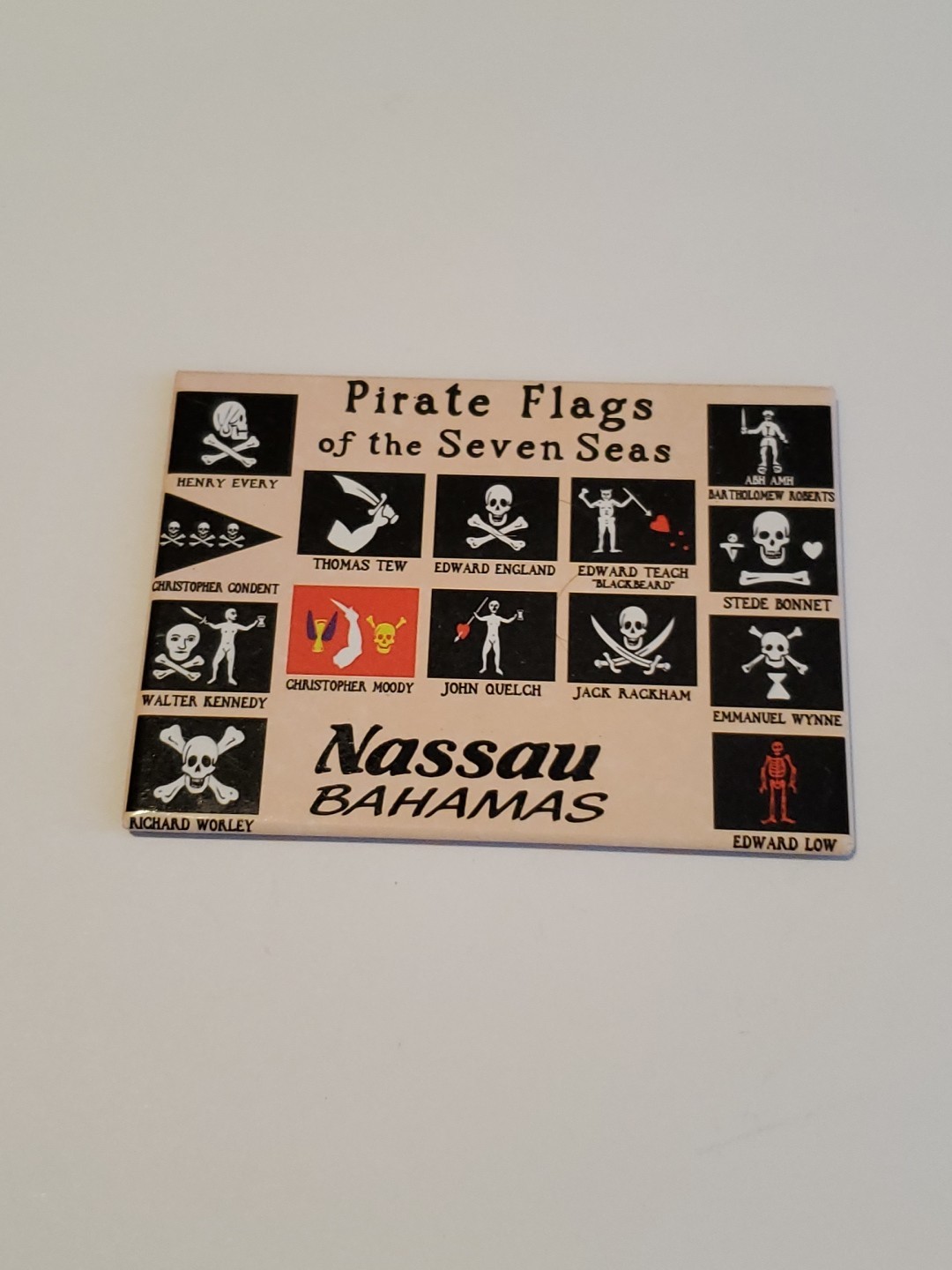 Nassau Bahamas Magnet Pirate Flags Of The Seven Seas Souvenir Refridgerator