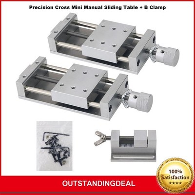   Cross Mini Manual Sliding Table   Rail X/Y Axis Platform+B Clamp *vv