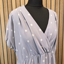 East Boutique Dress Silk Great Polka Dot 16 Below Knee Fit Flare Summer Sheer