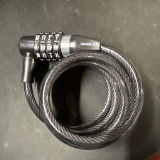 WordLock L-Head Bicycle Cable Bike Lock 4ft x 8mm Black - Resettable - Security