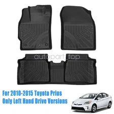 Floor Mats Liner For 2010-2015 Toyota Prius TPE 3D Model All-Weather Black 3PCS