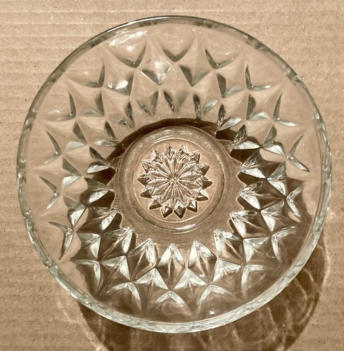 BONBONIERE GESCHLIFFENES BLEIGLAS VINTAGE 80ER JAHRE RUND GEBLÜMT BODEN DESIGN - Bild 1 von 4