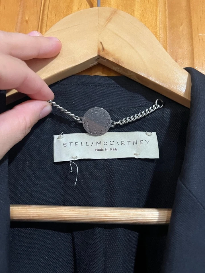Stella McCartney Black Wool Blazer Jacket IT 40 US 6 Tailored Made Italy - Image 2 of 4