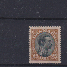 DENMARK , 1913,  SG146 TYPE 21  25 ore BLACK AND BROWN, MNH NO GUM    CV £110+