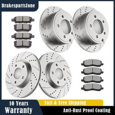 Front Rear Brake Rotors Pads fit for Dodge Avenger 2008-2014 Drilled Slotted