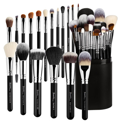 19Pcs Professional Makeup Brush Set with Holder Case,Premium Synthetic Hair Brus