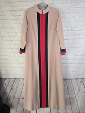 Vtg 70s Vanity Fair Granny Gown Full Zip Striped Robe Caftan Sz 12 USA Retro