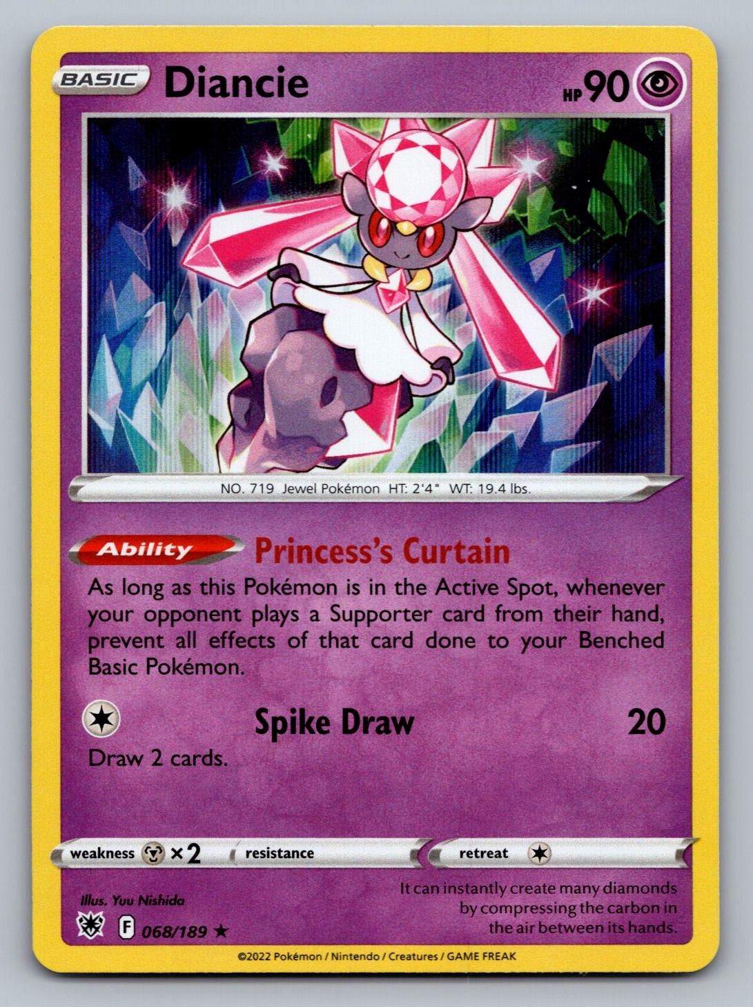 Pokemon TCG SWSH10: Astral Radiance Diancie 068/189
