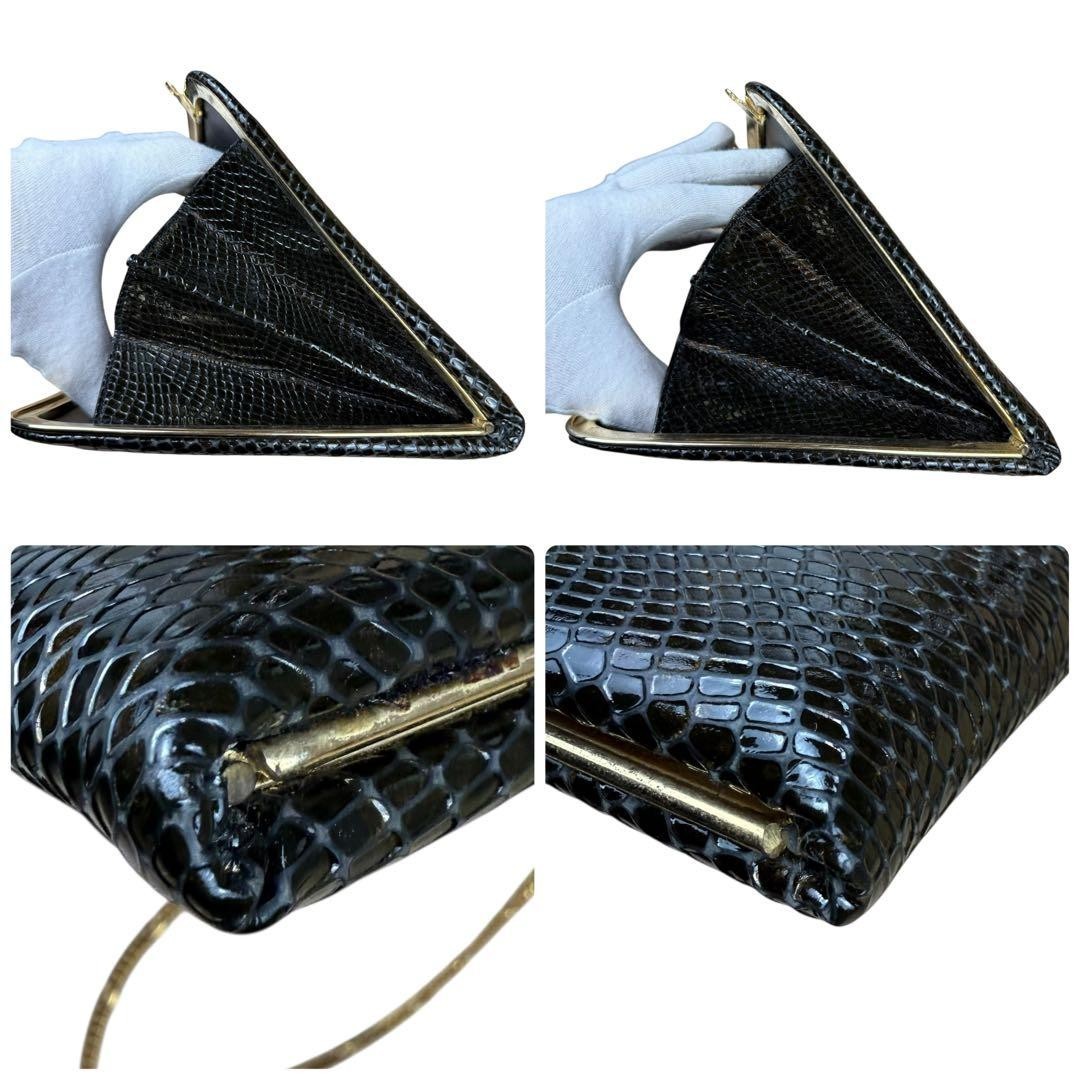 FENDI Black Python Embossed Leather Chain Shoulde… - image 8