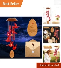 Serene Solar Cardinal Wind Chimes - Perfect Memorial Gifts for Healing Moments