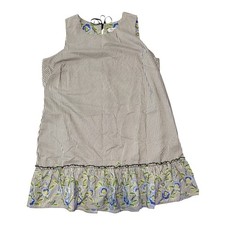 Emma & Michele Dress 2X Striped Floral Ruffle Hem Sleeveless Pockets Plus Size