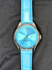 Technomarine MoonSun Women's 36mm Watch Light Blue Leather TM-822042 New