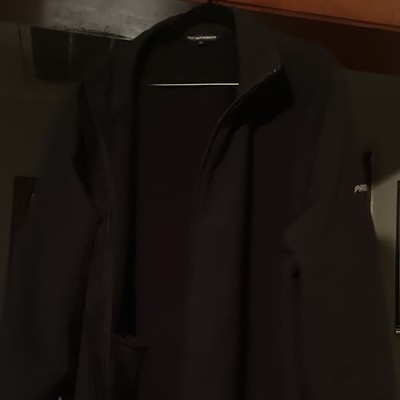 Port Authority Men's Black Jacket XL Full Zip Stand-Up Collar Logo Solid