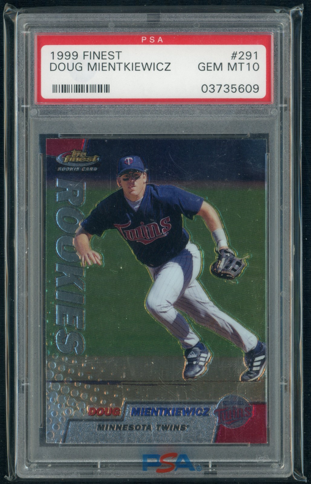 1999 TOPPS FINEST DOUG MIENTKIEWICZ #291 ROOKIE RC GRADED PSA 10 GEM MINT TWINS