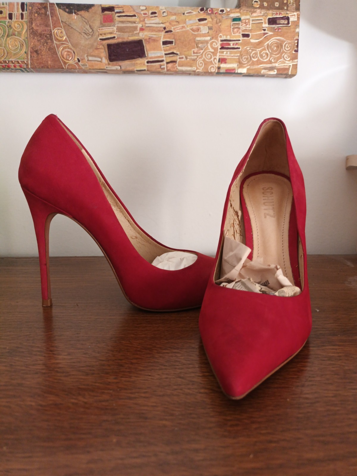 SCHUTZ scarpe donna decolté rosse tacco spillo 10 cm