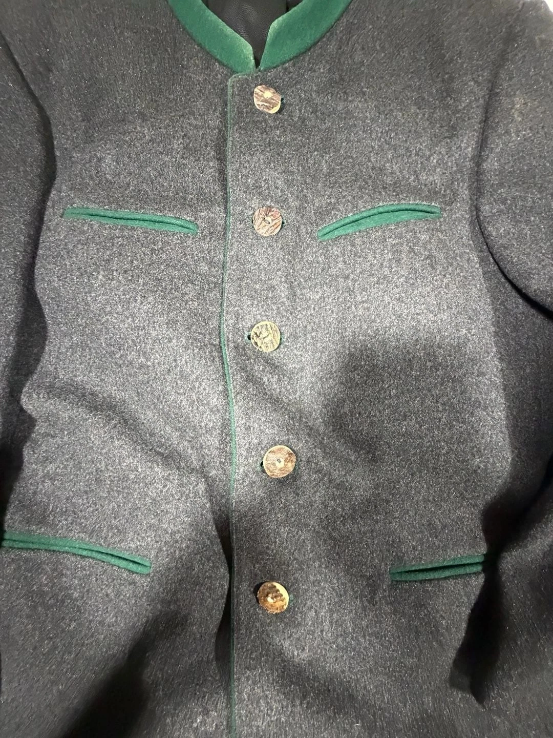 Handmade Bavarian Trachten Jacket for Men Vintage 1980s Austrian Loden Trachten image 2