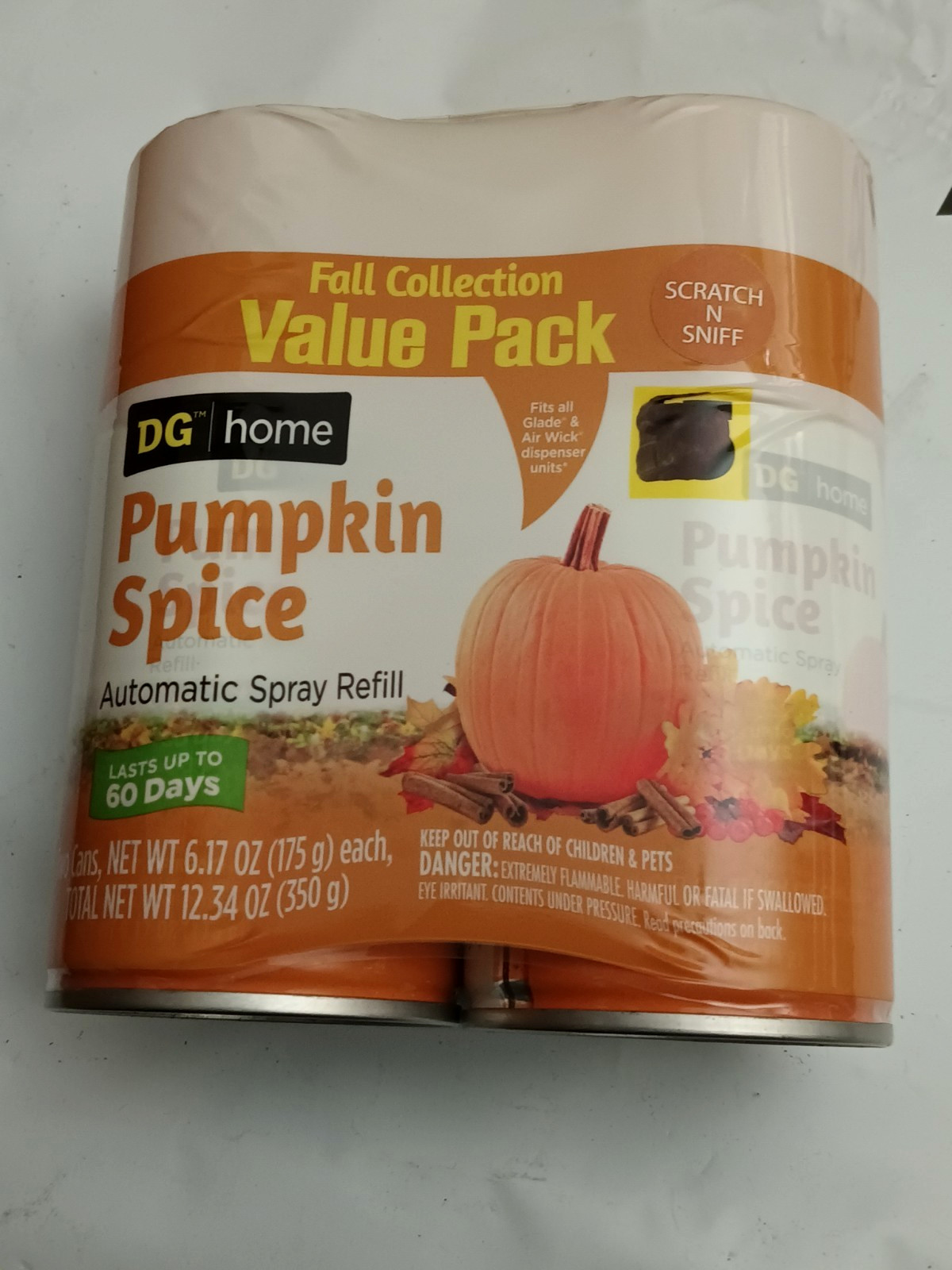 2 cans of Automatic Spray Refill Air Freshener - Pumpkin  Spice 6.17 OZ each