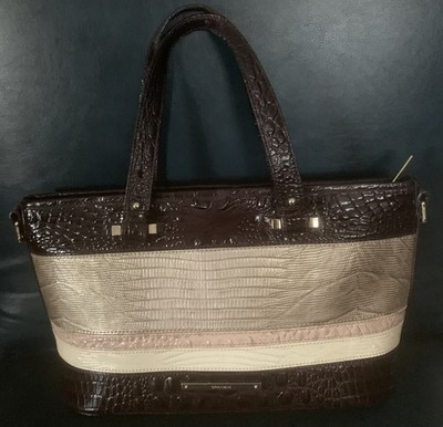 BRAHMIN Mini Asher Melbourne Leather Shoulder Bag Purse in Sterling Kapoor 