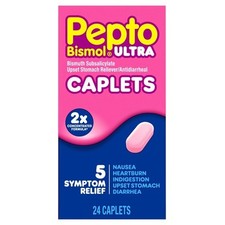 Pepto Bismol ULTRA Caplets, Upset Stomach Relief, Stomach Relief, Anti-Diarrheal
