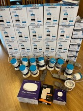 30x AURORA SMARTHUB 6.5W Dimmable Fire Rated LED Downlights + bezels +controller