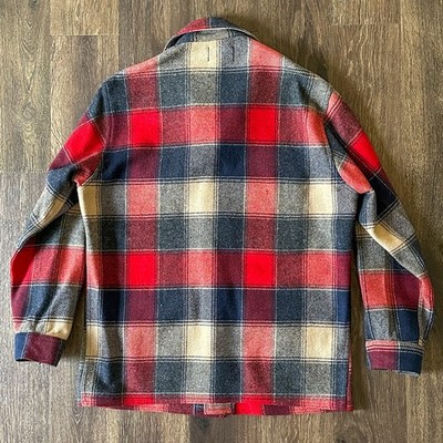 Vintage Pendleton 100% Pure Virgin Wool Plaid Jacket 1960 Button