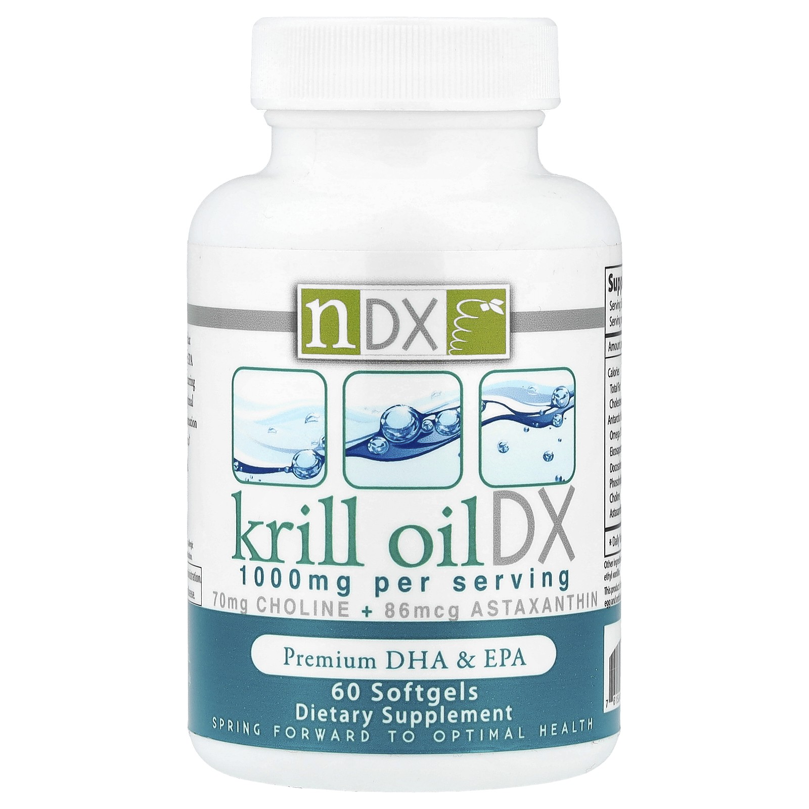 Natural Dynamix Krill Oil DX 1000 мг 60 мягких капсул без яиц, без глютена,