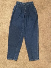 Jordache Vintage Women's Pleat Front Classic high rise Jeans Tailored Size 5