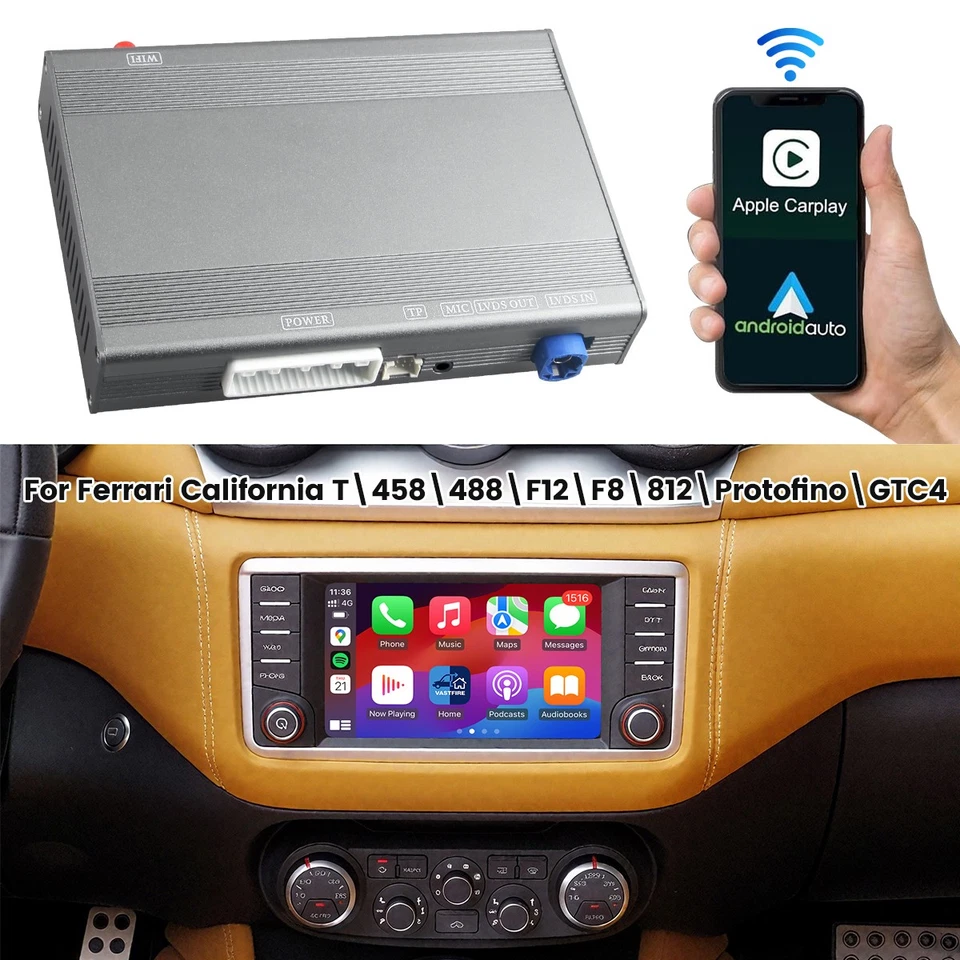 Беспроводной Carplay Android Auto для Ferrari F8 F12 458 488 812 Roma California T - Изображение 2 из 4