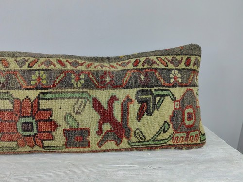 Cuscino Lombare 12x40 Kilim – Tappeto Turco Copricuscino Panca Lunga Decorazione Divano - Foto 4 di 15