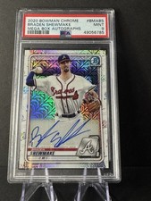 BRADEN SHEWMAKE 2020 BOWMAN CHROME MEGA BOX AUTO REFRACTOR PROSPECT PSA 9 MINT