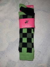 BEVERLY HILLS POLO CLUB GIRLS 3 PR KNEE HIGH SOCKS SIZE 6-8 1/2 NEW
