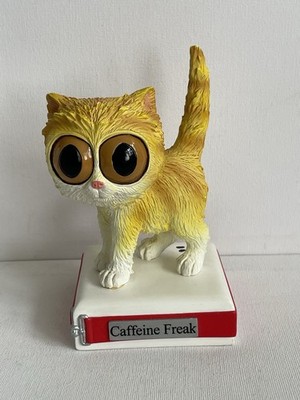 Cat figurine - Coffeine Freak - beautifully made, heavy By AGC Inc. Lovely Item