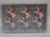 Preiser Dressurpferde Zirkus Tiere Zoo 6 StüCk Weiß 20382 H0 1:87 Ovp