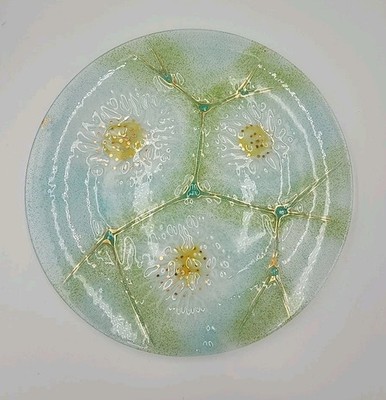 Higgins Atomic Fused Glass Plate Signed 12 3/8'' 
