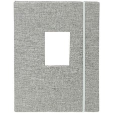 Image of 3 Inch Linen Photo Album with 208 Transparent Pockets for Cards and Photos