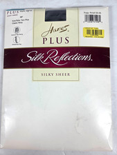 Hanes Silk Reflections Pantyhose TWO PLUS Classic Navy CT Reinforce Toe OOP16