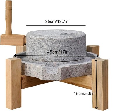 Manual Stone Mill/ Grinder Natural Granite Grinder Millstone Tool Kitchen Mill