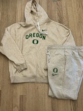 Oregon Ducks PE Nike Team Issued Sweatsuit Pants Hoodie Jacket Track Suit Large 