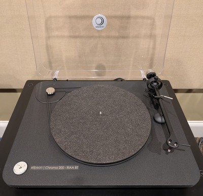 Elipson Chroma 200 RIAA BT Turntable   Black, Built-In Phono Preamp & Bluetooth
