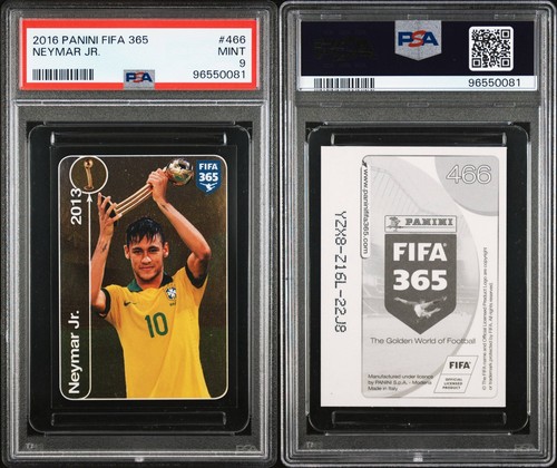 2016 PANINI FIFA 365 #466 NEYMAR JR. PSA 9 MINT  Brasil