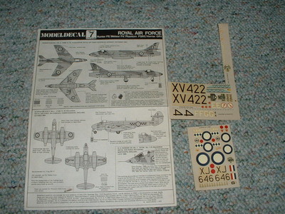 Model Decal decals 1/72 Set#7 RAF Hunter F6 Meteor F4 Phantom FGR2 Harrier  A50