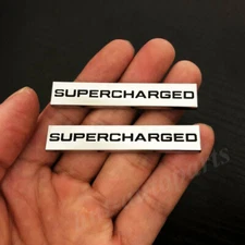 2x Metal Supercharged Car Trunk Fender Emblem Badge Decal Sticker Sport Turbo