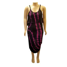 Diva Collection Maxi Dress Junior’s 3X Black Fuchsia Tie Dye