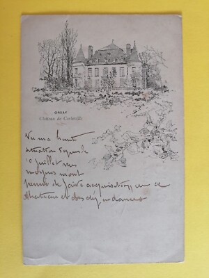 CPA Gravur S. BORBIER ORSAY CHÂTEAU de CORBEVILL Geschrieben vom EIGENTÜMER