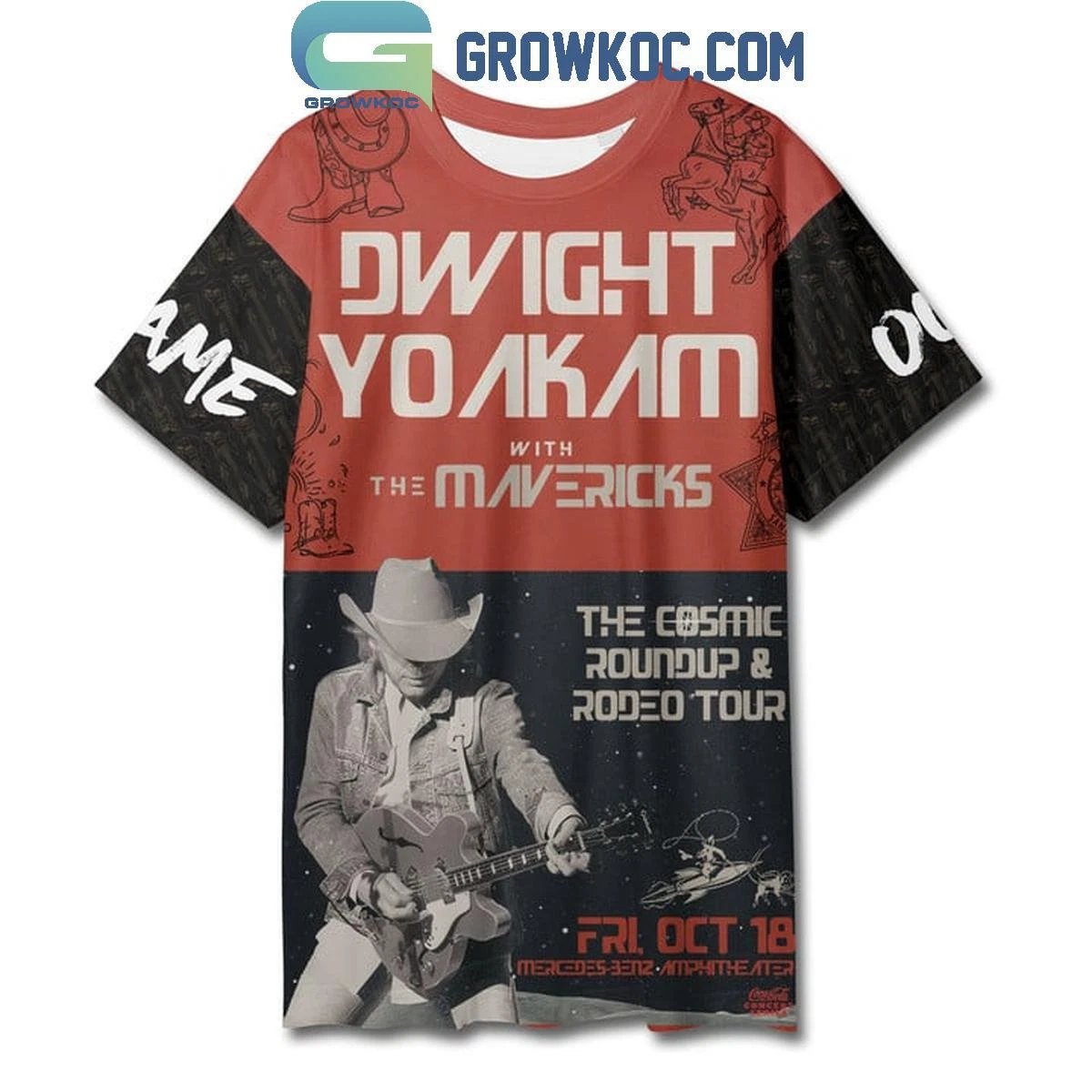 Dwight Yoakam With The Mavericks Tour 2024 Personalized 3D T-Shirt