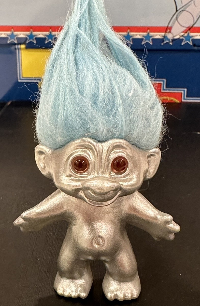 Troll Doll DAM Limited Edition Dark Horse Blue Hair Silver Body