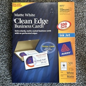Avery Business Cards White Matte 2"x3-1/2" #8875 Clean Edge 450 Of 500 Cards