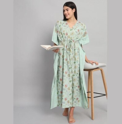 chinese dress ladies Cotton Kaftan Dress for Women