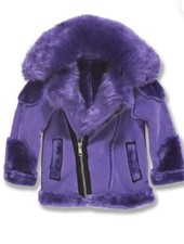 Jordan Craig purple color moto shearling jacket